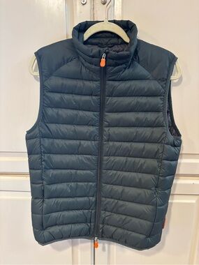 SAVE THE DUCK Men's Dark Gray Quilted   Water repellant light weight vest